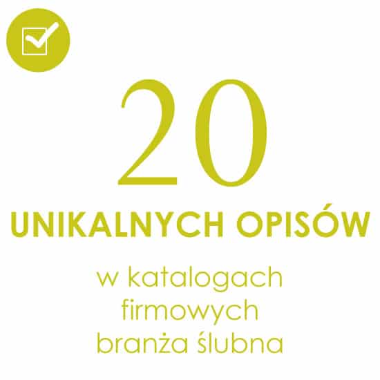 Katalogowanie branża śluby i wesela